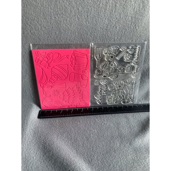 Christmas Wishes & Santas Workshop Silicone Stamp & Embossing Mat Set - Picture 3 of 4